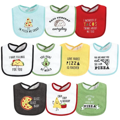 Vista 22 de Baberos Hudson Baby unisex de tela de toalla de algodón con relleno de fibra, Tamaño único Niño Gris Bosque
