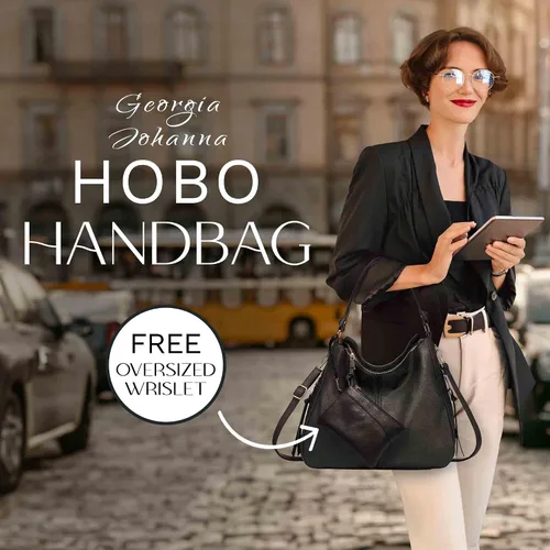 Vista 2 de Georgia Johanna Juego de bolso Hobo de 2 piezas., Negro