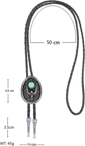 Vista 250 de Jeilwiy Corbata de bolo para hombre, corbata de vaquero occidental, collar de corbata de bolo dorado, corbata de cuero, corbata de Halloween