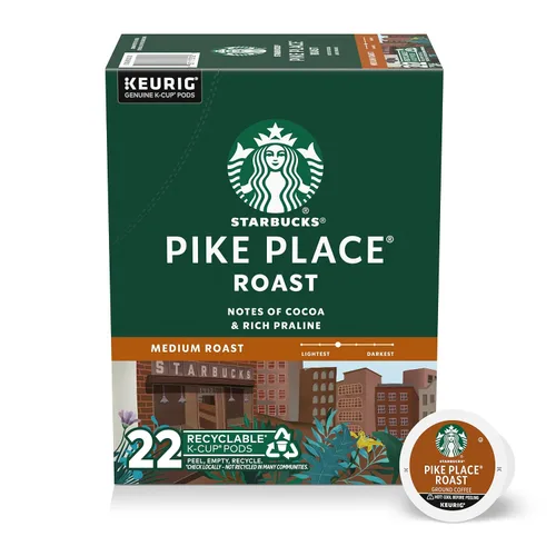 Vista 47 de Starbucks Cápsulas de café K-Cup, café de tostado medio con 2X cafeína mezcla de la casa para cafeteras Keurig, 100% arábica, 6 cajas