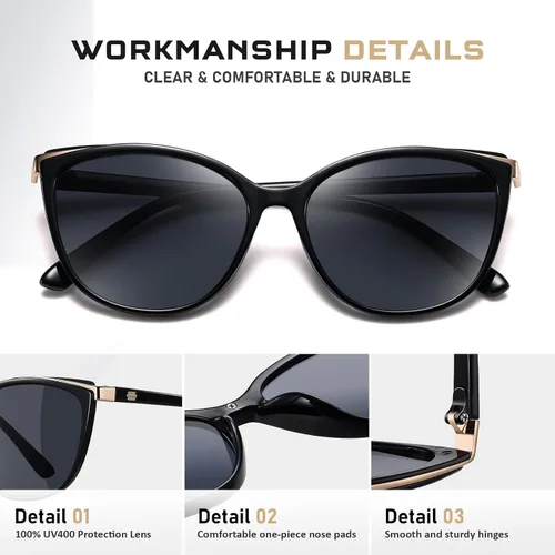 Vista 15 de Gafas de sol de moda ojo de gato para las mujeres moda Cateye UV400 protección gafas CL22017