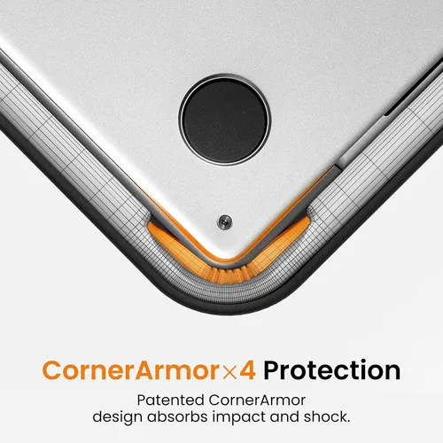 Vista 4 de tomtoc Funda protectora de 360° para MacBook Air M5/A3449 (2026), M4/A3240, M3/A3113, M2/A2681, M1/A2337, resistente al agua, con CornerArmor
