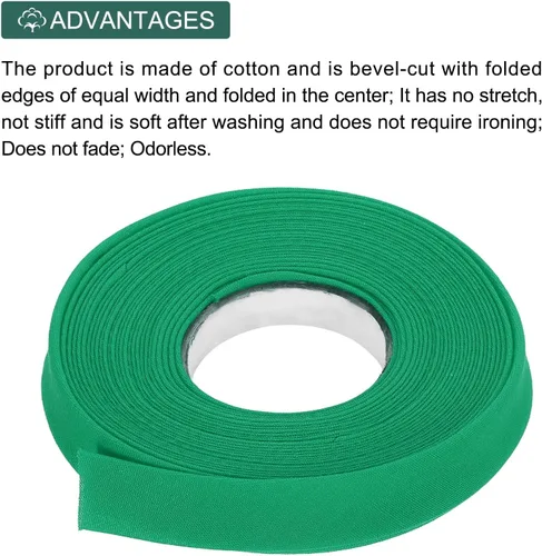 Vista 400 de MECCANIXITY Cinta al bies de doble pliegue de 1/2 pulgada de poliéster continuo a granel para costura, costura, dobladillo, encuadernación y Beige