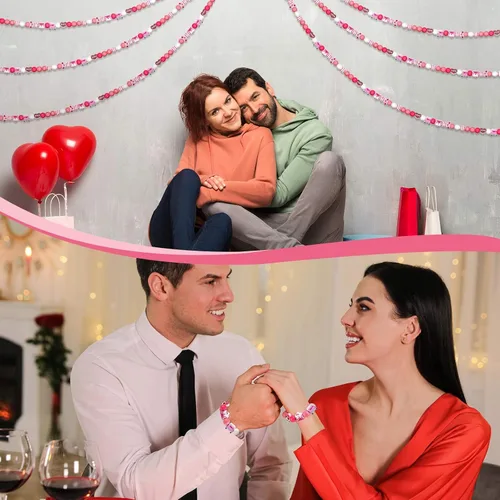 Vista 5 de 200 cuentas de madera de amor para el día de San Valentín, cuentas de madera rústicas naturales de granja, cuentas de madera pulidas, espaciador
