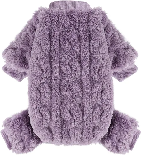 Vista 11 de Pijamas de forro polar para perros pequeños, ropa de cachorro de 4 patas para perro, pijamas para perros pequeños para otoño e invierno, ropa cálida