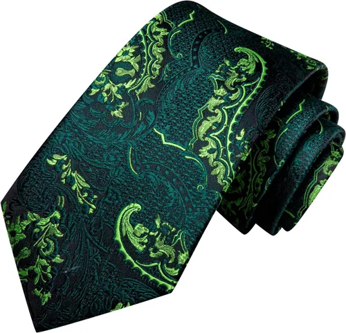 Vista 183 de Hi-Tie Corbatas de seda para hombre, diseño de cachemira a rayas, con bolsillo, gemelos cuadrados, conjunto formal de negocios