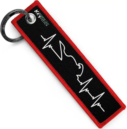 Vista 16 de KEYTAILS Llaveros, Etiqueta de Llave de Calidad Premium para Motocicleta, Coche, Scooter, ATV, UTV [Aventura, Deporte Dual - Latido del Corazón]