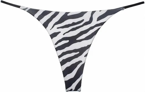 Vista 35 de Tanga de encaje sin costuras para mujer, ropa interior de cintura alta con tiras en G Serie 010-leopardo