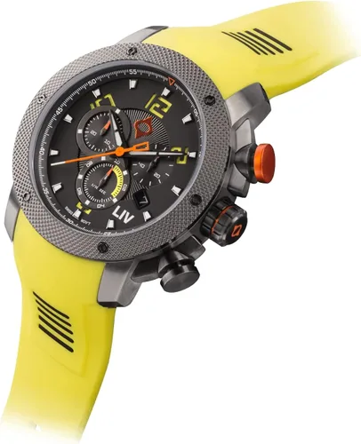Vista 5 de LIV GX1 - Reloj clásico resistente con cronógrafo suizo de 177 pulgadas 316L SS 3D multicapa con fecha rápida resistente a los arañazos resistente