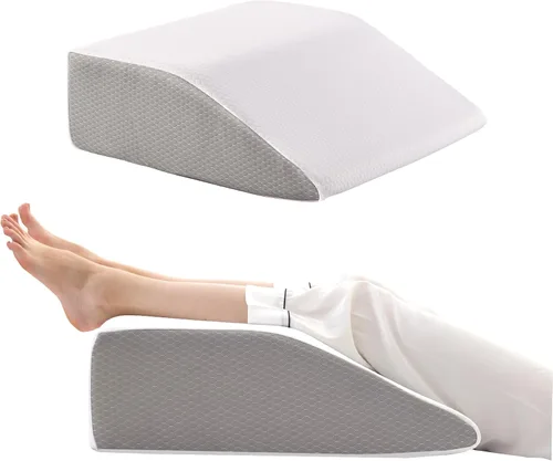 Vista 10 de Almohadas de elevación de piernas, almohadas de piernas para dormir, parte superior de espuma viscoelástica de gel refrescante, almohada de cuña
