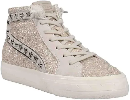 Vista 2 de Vintage Havana Mujeres Hailey Glitter Studded Alto Slip En Zapatillas De Deporte Zapatos Casual - Plata