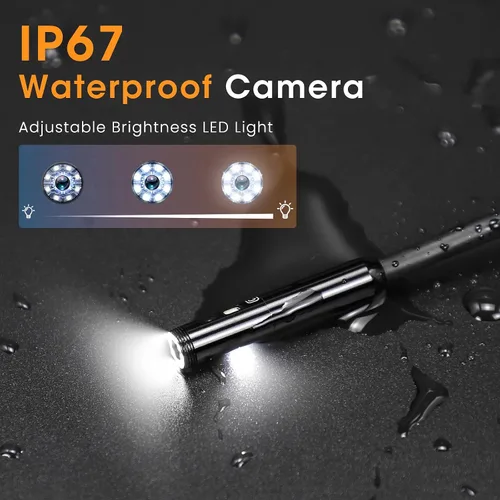 Vista 6 de Epicmate Cámara de Inspección de Alcantarillado con Triple Lente - Cámara Serpiente con Luz 16.5 pies, Endoscopio con Pantalla IPS de 5" con Luces