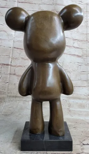 Vista 4 de EUROPEAN BRONZE Escultura encantadora de Mickey Mouse de dibujos animados de Finery Escultura de brillo Hot Cast por Think Bronze