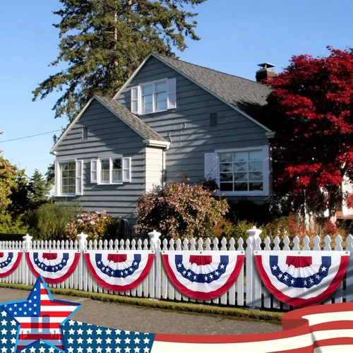Vista 3 de Banderines de American Flags USA de 2 x 4 pies para celebración exterior del 250 aniversario, decoraciones patrióticas del 4 de julio al aire libre