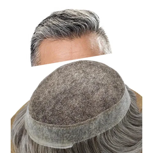 Vista 12 de Toupee For Men Real Human Hair Mens Toupee Hair Replacement System Swiss Lace Toupee For Men Natural Human Hair Piece Mens Toupee6*8"-90% density#2