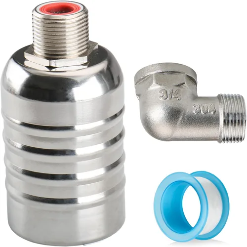 Vista 15 de Baomain Válvula automática de control de nivel de agua, rosca macho de 1/1 pulgada, válvula de flotador de cierre automático, acero inoxidable 304