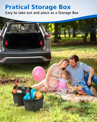 Vista 5 de Karltys Organizador de maletero compatible con Toyota Corolla Cross 2022-2025 2026, 2 organizadores de automóvil, caja de almacenamiento impermeable