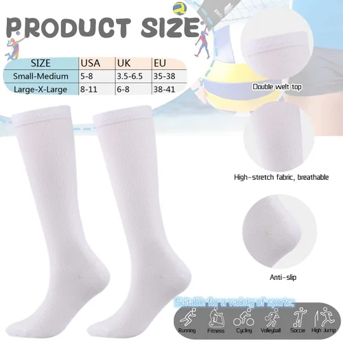Vista 6 de Rodilleras de voleibol, mangas para brazos, calcetines y diadema de voleibol, 4 piezas, accesorios de voleibol, mangas para antebrazo para pasar