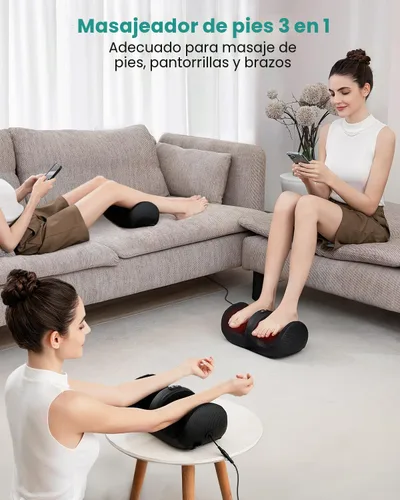 Vista 3 de Nekteck Masajeador de pies con calor y rodillo para pies, masajeador Shiatsu de pantorrilla y pierna para circulación y alivio del dolor