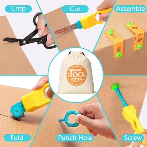 Vista 6 de Herramientas de cartón para niños, cortador seguro STEM Kit de construcción