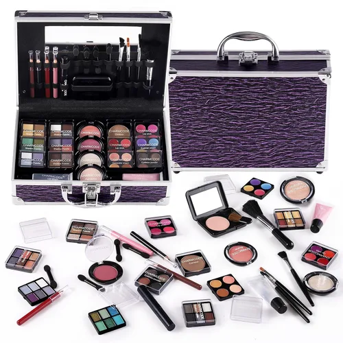 Vista 10 de Kit completo de maquillaje para adolescentes y mujeres, estuche de tren de belleza con juego de cosméticos de iniciación, caja de regalo de San