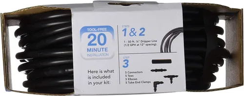 Vista 4 de Raindrip R280DT BLK 1/4-Inch by 50-Foot Negro Drip-A-Long con accesorios (paquete de 2)