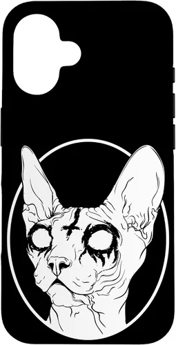 Vista 32 de Black Metal Sphynx Cat Pastel Goth and Death Metal Case for iPhone 17