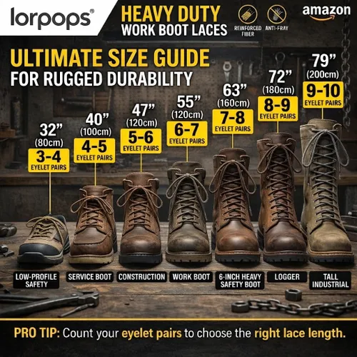 Vista 5 de Cordones para botas resistentes 1800D [2 pares] – Cordones reforzados irrompibles de 16 hebras para botas de trabajo y senderismo (0.157 in)