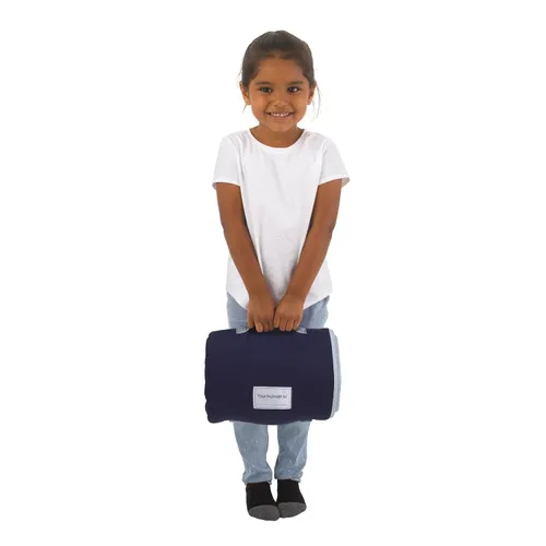 Vista 7 de NoJo Everything Kids Solar System - Tapete para siesta para niños pequeños, color azul marino, naranja y gris