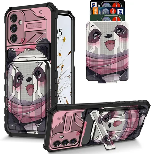 Vista 80 de Funda para Galaxy S21 FE 5G 2022 con soporte, funda de doble capa de policarbonato duro de TPU suave, estampado de vaca, estampado animal