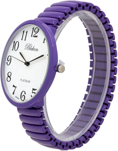 Vista 3 de Blekon Collections - Reloj de moda PC21J con banda elástica de cara súper grande, Cara grande