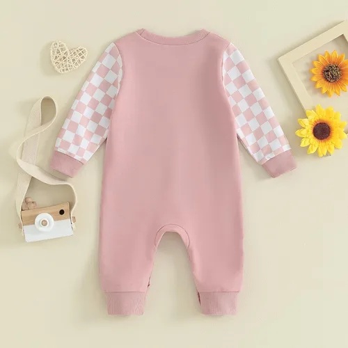 Vista 3 de BeQeuewll Ropa de otoño para bebé niña, mameluco recién nacido, sudadera de manga larga, mameluco de una pieza para hermana pequeña
