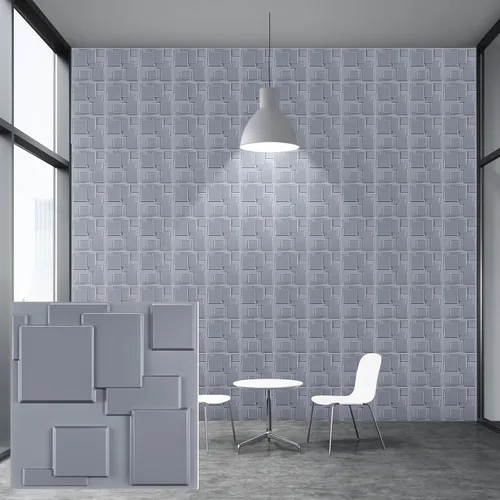 Vista 33 de Heikki Paquete de 30 paneles de pared 3D para decoración de pared interior, paneles de pared con textura de flores de PVC para sala de estar Negro-YJ