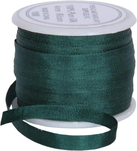 Vista 91 de Threadart Cinta de seda 100% pura - 3 tamaños - Docenas de colores - Castaño - 2 mm No. 524 Soft 100% pure silk ribbon on a single spool - perfect