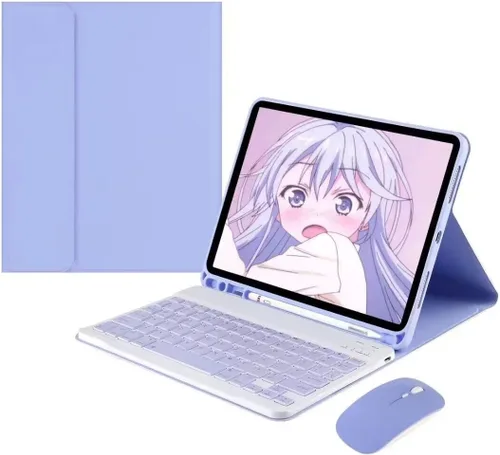Vista 11 de Funda para teclado Galaxy Tab S6 Lite 2024/2022/2020 con ratón, funda magnética desmontable para teclado con soporte para S Pen y mouse para Galaxy