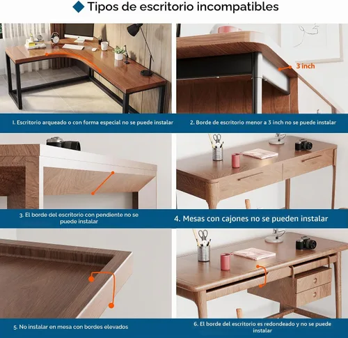 Vista 7 de BONTEC Reposabrazos ajustable para escritorio, almohadilla ergonómica para codo, soporte de brazo de escritorio giratorio de 360° y extensible