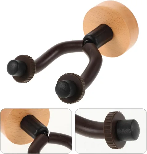 Vista 9 de ibasenice Gancho de pared para guitarra de madera, fácil instalación sin taladro, para guitarras eléctricas y bajas, soporte de madera resistente