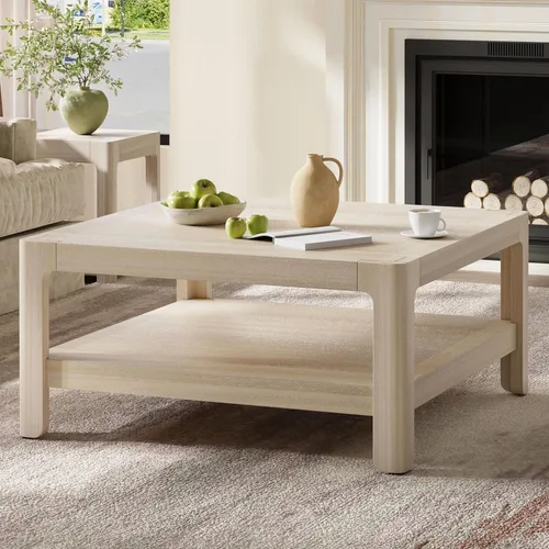Vista 7 de Mesa auxiliar moderna de estilo simple con estante abierto para muebles de sala de estar, color negro