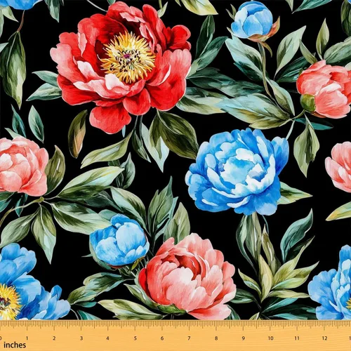 Vista 38 de Feelyou The Yard - Tela floral de hojas suave de 1 yarda para los amantes Beige y verde amarillo