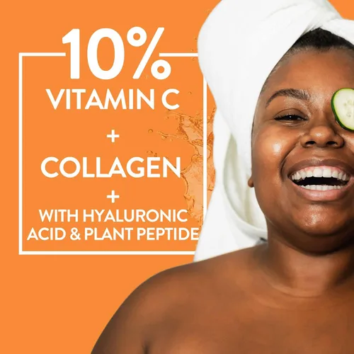 Vista 5 de By Nature Gel hidratante facial – 10% vitamina C + péptido de colágeno hidratante para cara y cuello – Energiza e hidrata la piel opaca + manchas
