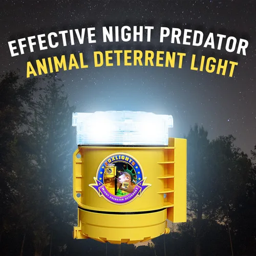 Vista 2 de Fox Lights Night Predator - Luz de control disuasorio con LED intermitentes, repelente de animales, protector de protección para bandadas, jardín