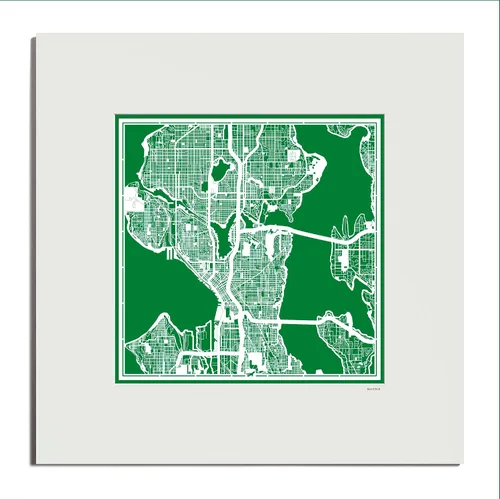 Vista 21 de O3 Design Studio San Diego, CA Paper Cut Map Matted Grey 20x20 in Paper Art