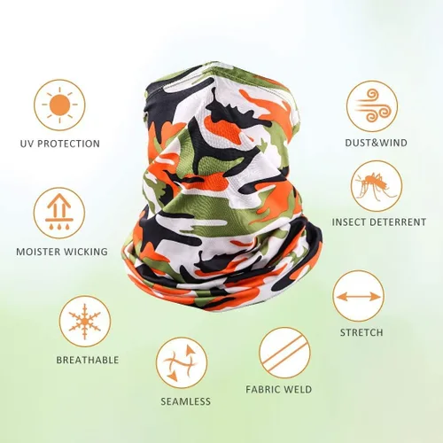 Vista 3 de 6 Pieces Sun UV Protection Face Mask Neck Gaiter Windproof Scarf Sunscreen Breathable Bandana Balaclava for Sport Outdoor