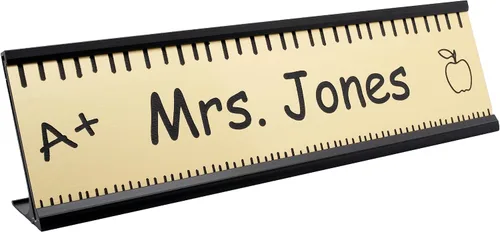 Vista 6 de LEHRER Schreibtisch Namensschild oder Türschild - Material de señalización de grabado láser - Tolles Schule Lehrer wertsteigerung Geschenk macht.
