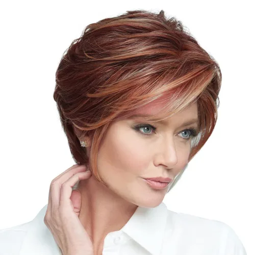 Vista 20 de Raquel Welch Go To Style - Peluca de pelo corto versátil y favorecedora de Hairuwear, gorra media, castaño iluminado por el sol RL10/12