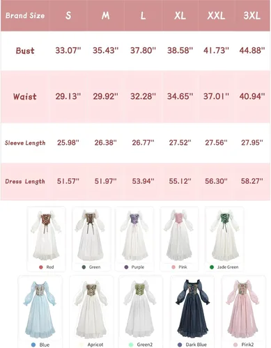 Vista 6 de NSPSTT Vestido renacentista blanco para mujer, disfraz medieval victoriano