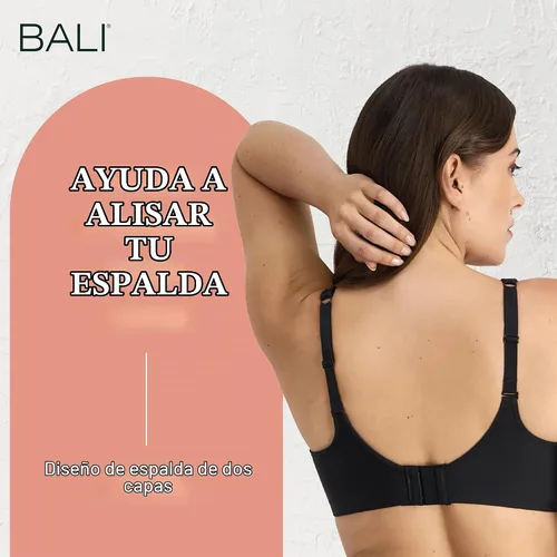 Vista 8 de Bali Women's Underwire T-Shirt Bra – Ultra-Light Smoothing Spacer Bra Negro