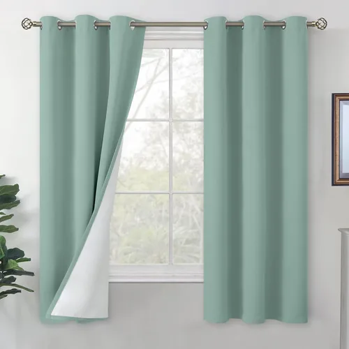 Vista 65 de BGment - Cortinas blackout blancas para dormitorio de 84 pulgadas de largo, juego de 2 paneles, cortinas para dormitorio con aislamiento térmico