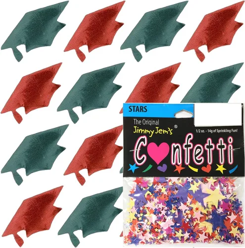Vista 54 de Confetti Grad Cap Negro, Azul Marino Combo - 2 bolsas de media onza (1 oz)