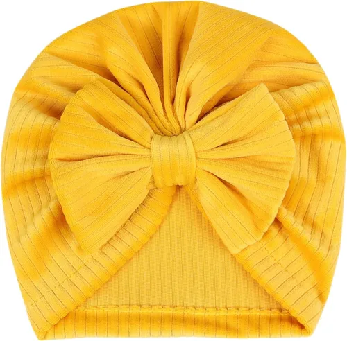 Vista 35 de Gorro de punto para bebé con lazos lindos turbante para envolver el sombrero (MZ6)